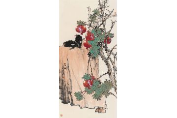 中美协会员周同祥新品写意花鸟画《金秋》