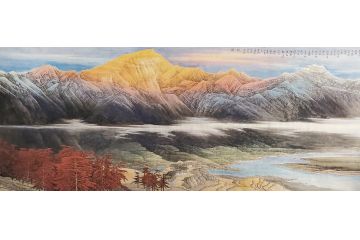 当代著名书画家叶大隐新品山水画《天氏北溪》