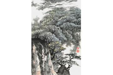 知名画家郭逢挺写意山水画《林海茫茫》