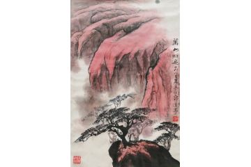 知名画家郭逢挺写意山水画《万山红遍》