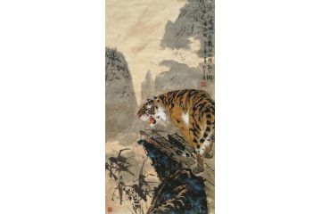 双绝艺术家郭逢挺国画作品《虎》
