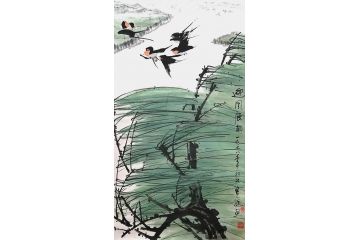 双绝艺术家郭逢挺国画作品《迎风展翅》