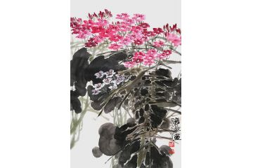 知名画家郭逢挺写意花鸟画《穷款》