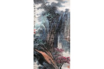 双绝艺术家郭逢挺国画作品《白云幽谷图》