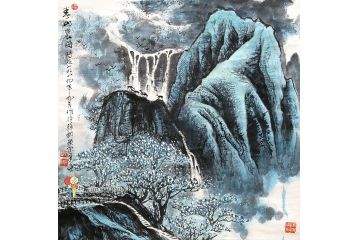 双绝艺术家郭逢挺国画作品《春山晨曲》
