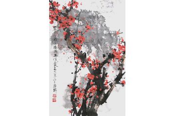 知名画家郭逢挺写意花鸟画《梅花》