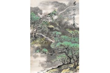 双绝艺术家郭逢挺国画作品《家山的小路》
