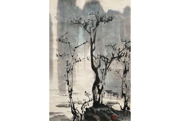 知名画家郭逢挺写意山水画《穷款》