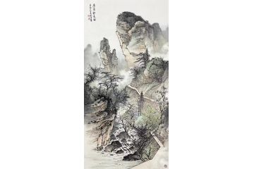 周扬波新品四尺竖幅山水画《雁荡初夏图》