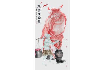 柳子峻新品写意人物画《钟馗雅趣图》