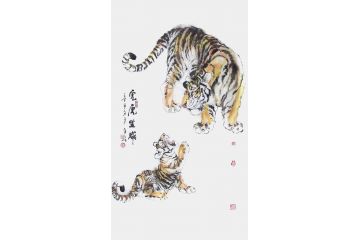 柳子峻新品写意动物画《虎虎生威》
