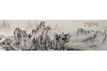 墨痴新品创作工笔国画山水画《江山万里图》