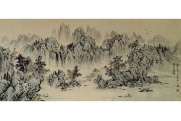 墨痴新品力作国画山水画《溪山揽胜图》