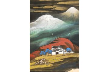 当代著名书画家叶大隐新品山水画《穷款》