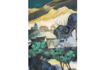 香港国画院院长叶大隐新品力作山水画《穷款》
