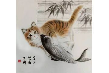 秦文轩手绘精品猫《穷款》