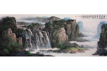 实力派画家张月岗山水画《春和景明溪流香》