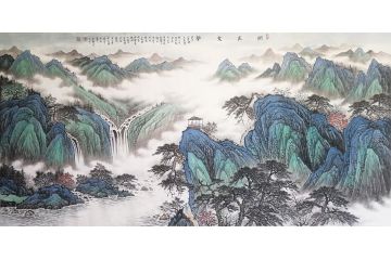 黄开前新品仿古山水画《涧底泉声》