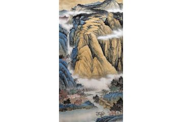 黄开前新品仿古山水画《大岳金秋》