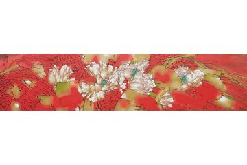 著名画家胡朝水重彩花鸟画《穷款》