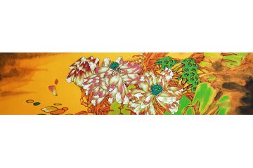著名画家胡朝水重彩花鸟画《穷款》