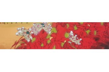  中美协会员胡朝水写意花鸟画《荷气致祥》