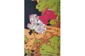 中美协会员胡朝水写意花鸟画《暗香如沁》