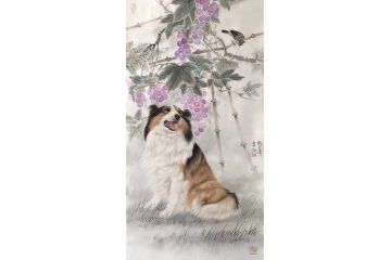 张玉涛新品创作国画动物画狗《穷款》