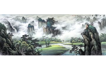 实力派画家 王大为山水画力作《漓江春晓》