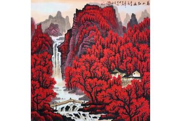 实力派画家 王大为国画山水画《万山红遍2》