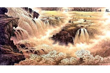 大气磅礴 王大为横幅精品山水画《龙啸》