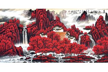 国画山水画 王大为精品佳作《万山红遍》