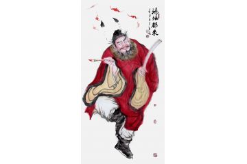 柳子峻新品写意人物画《鸿福都来》
