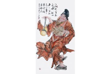 柳子峻新品写意人物画《酒肉穿肠过》