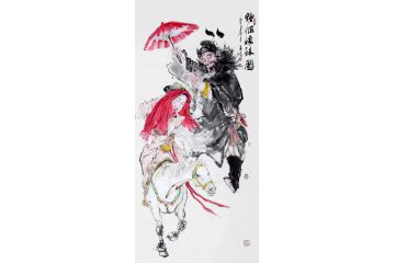 柳子峻新品写意人物画《钟馗嫁妹图》
