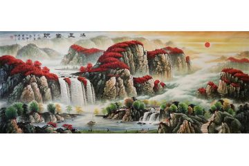宁建华老师精品山水画《鸿运当头》