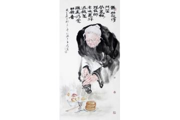 柳子峻新品写意人物画《慈母图》