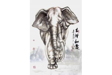 柳子峻新品写意动物画《吉祥如意》