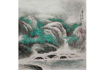 胡爱民新品力作国画山水画《夏日揽胜》