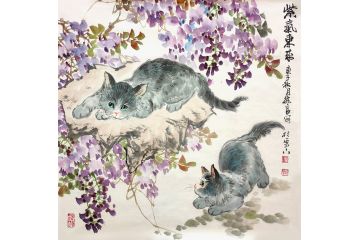 晋葆良新品力作写意花鸟画《紫气东来》