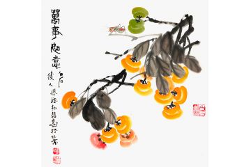 朴喆新品创作国画花鸟画《万事如意》