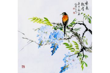 实力派画家 李炳武新品花鸟画《紫气东来》