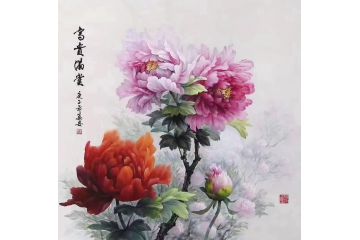 万安工笔花鸟画作品《春韵》