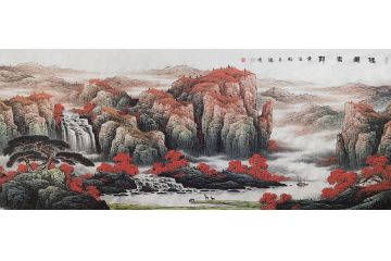 牛鸿亮老师精品小八尺山水画《鸿运当头》