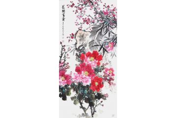 赵松林写意国画牡丹作品《花开富贵》