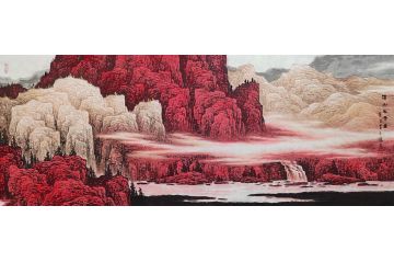 牛鸿亮老师小六尺山水画新作《溪山生云图》