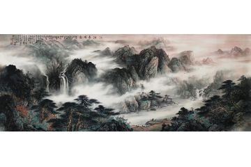 青年实力派画家 李光荣精品山水画《江河春晓图》