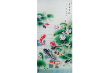 吉祥如意九鱼图 胡记领新品力作《连年有余》