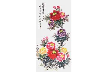 实力派画家 韦仲传老师新品牡丹图《吉祥如意富贵来》