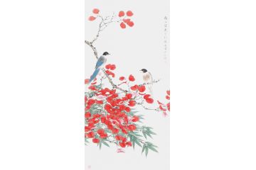 实力派花鸟画许伟建新品字画《柿》